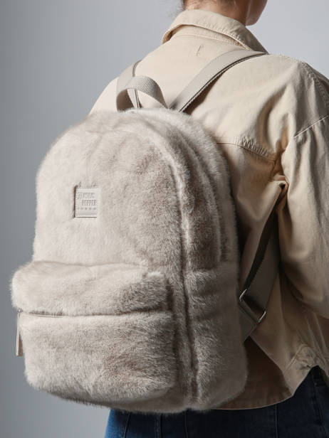 Rugzak 1 Compartiment Basilic pepper Beige alaska BALS01 ander zicht 1